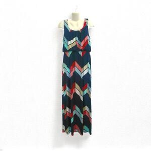 Three Pink Hearts Trixxie Women's Navy Full Length Elastic Waist Dress | Size XL